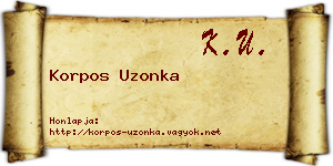 Korpos Uzonka névjegykártya